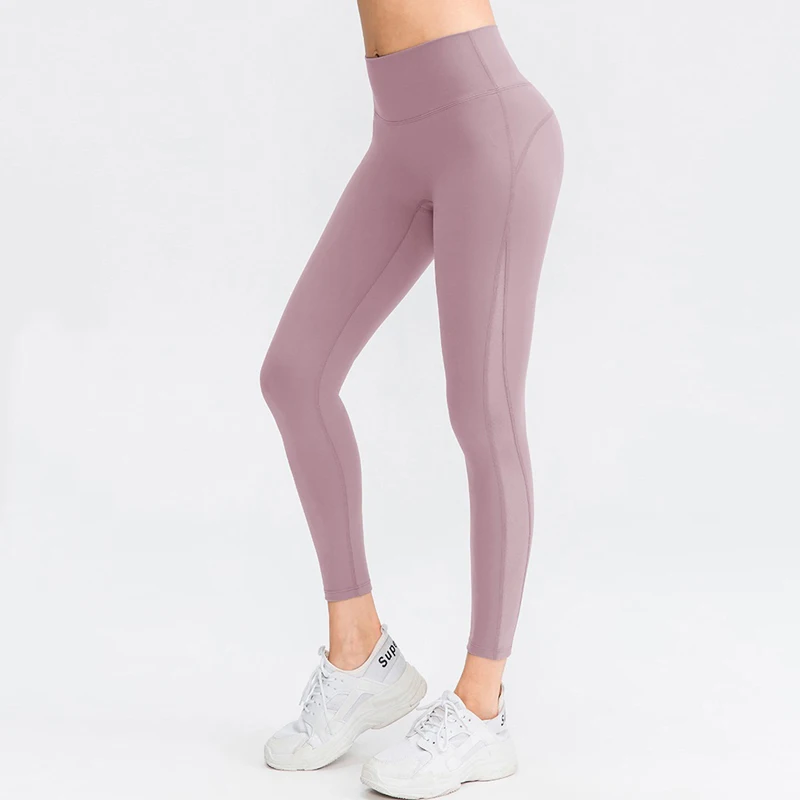 Sports Leggings Yoga Pants Sports Pants Women Yoga Pants Tight High Waist Hip Raise Mesh No T-shaped Stitches for Fitness