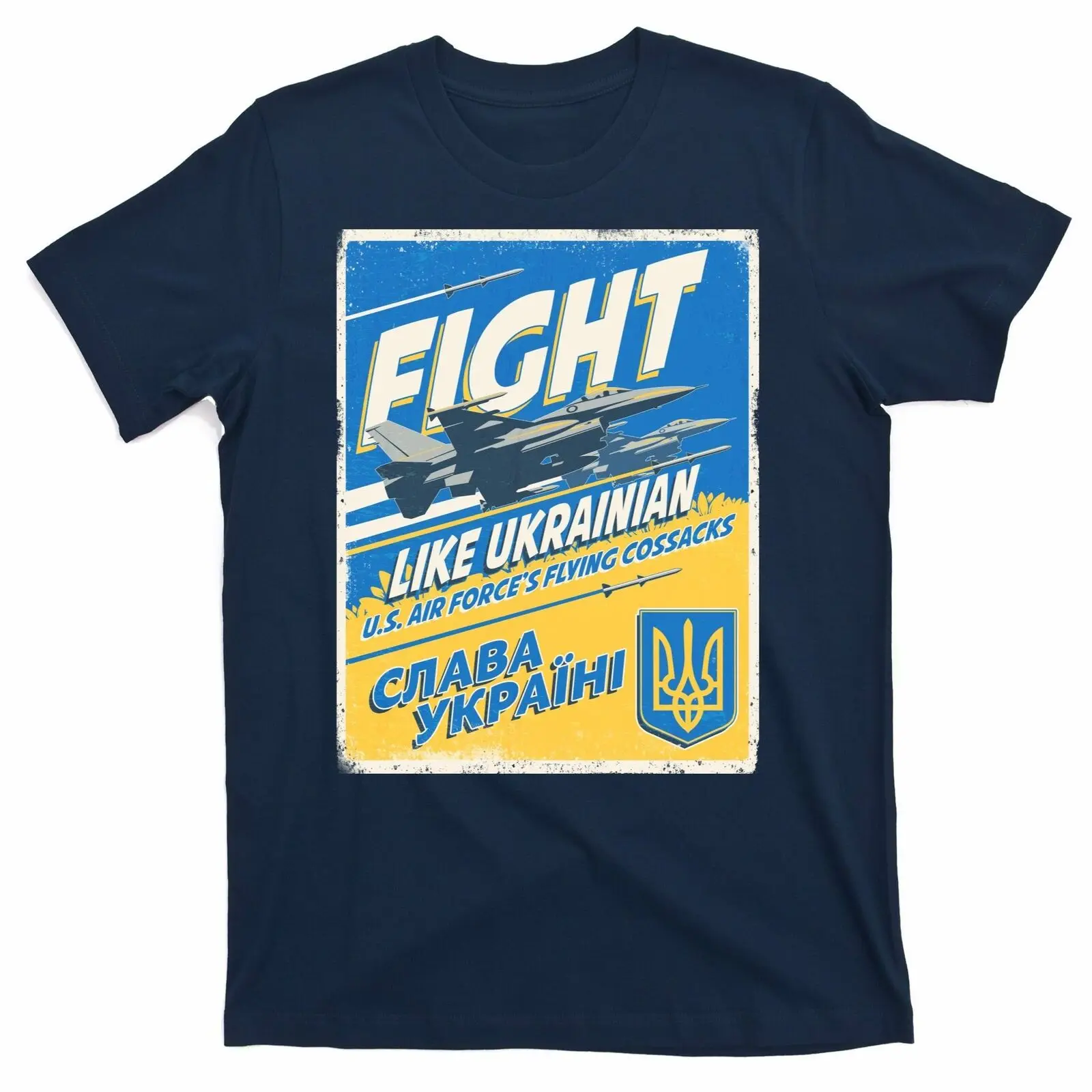 

Vintage Like Ukrainian US AIR Force's Flying Cossacks T-Shirt Men's 100% Cotton Casual T-shirts Loose Top Size S-3XL