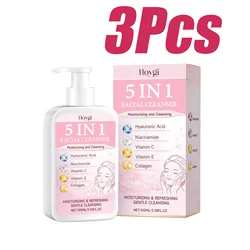 Revitalizing 5 - in - 1 Moisturizing Facial Cleanser with Brightening Hydration and Light Foam Texture (3Pcs)