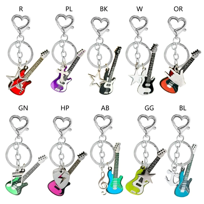 

Fast Reach Y2k Брелок для ключей в виде гитары со звездой и крестом для женщин Модный брелок для ключей Подвеска Винтаж Сувениры