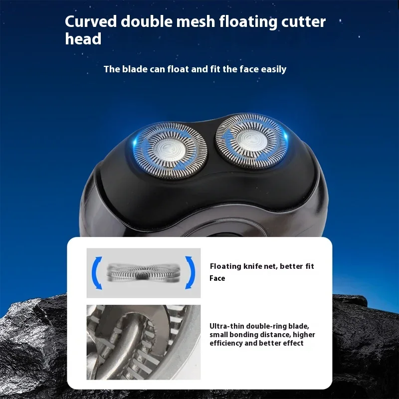 Rechargeable Electric Shaver UFO Razor with LED Battery Display Mini Quality Detachable Washing Blade for Travel