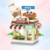 NEW Restaurant Dessert Coffee Pet Fruit Store Street View Food House Building Blocks Kit Girls Bricks Model Kids Toy Children 5