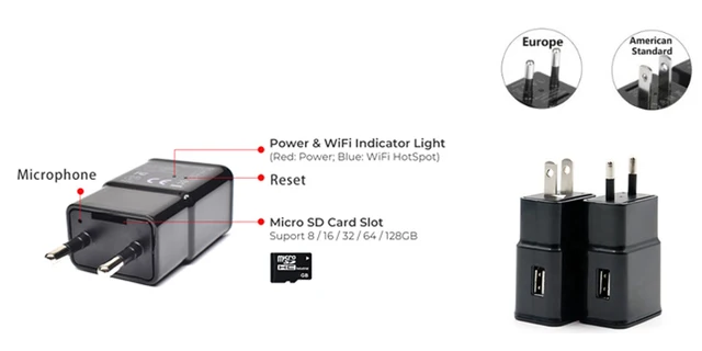 Chargeur multi-USB caméra espion - Europe-connection