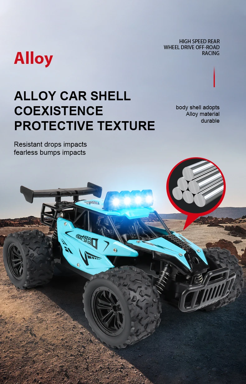 116 Alloy Remote Control Car - High-Speed Off-Road Big Foot Vehicle