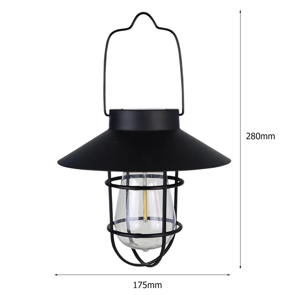 Solar Retro Camping Lantern Waterproof Vintage Night Lighting Portable Outdoor Hanging Tent LED Chandelier Light for Garden 6