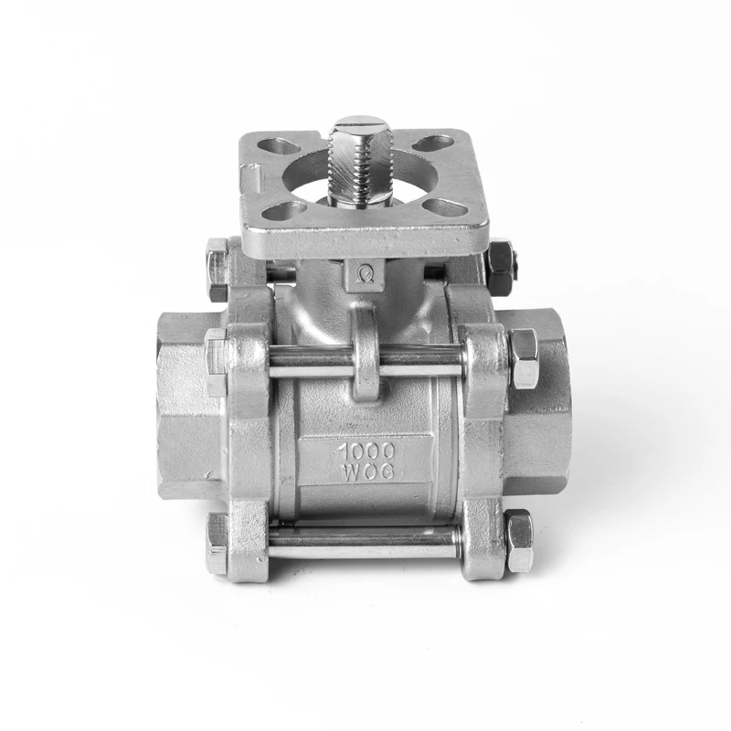 304 Stainless Steel Nall Valve Three Piece High Platform Internal Thread 316L Internal Thread Pneumatic Platform DN25 50