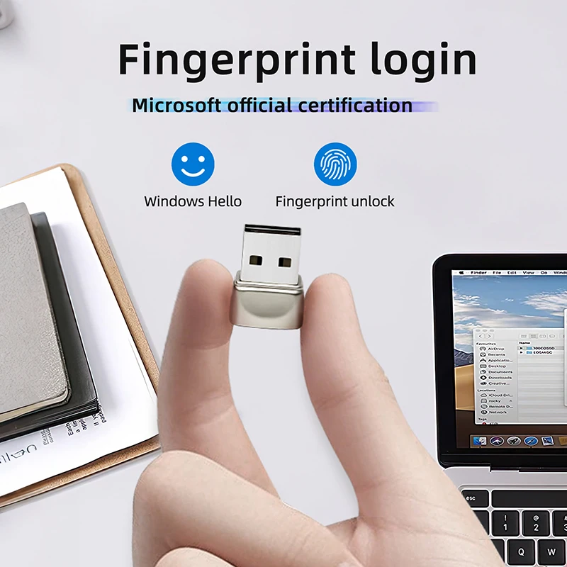 Mini Biometric Fingerprint Login Lock Windows 10 Hello Fingerprint Reader Module For PC Laptop USB Biometric Scanner