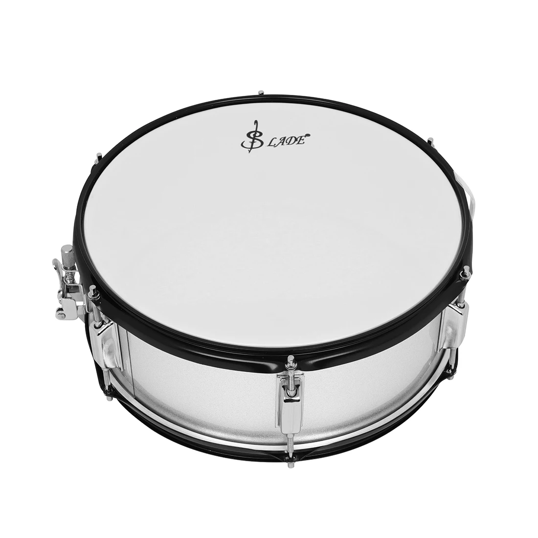 SLADE 14-Zoll-Silber-Snaredrum-Set mit Trommelstöcken, Schultergurt, Trommel-Schlüsseltasche für Studenten, Anfänger, Schlaginstrument – Detail 5