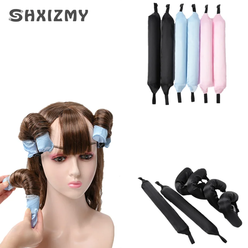 

Ободок для завивки волос без радиатора, Губка из вспененного этиленвинилацетата, ленточный ролик для сна, ленивые бигуди, инструменты для укладки волос