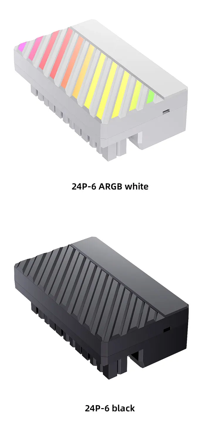 TEUCER ARGB 24Pin ATX Adapter 90° Converter 24PIN Adapter Suitable for 24PlN Mot