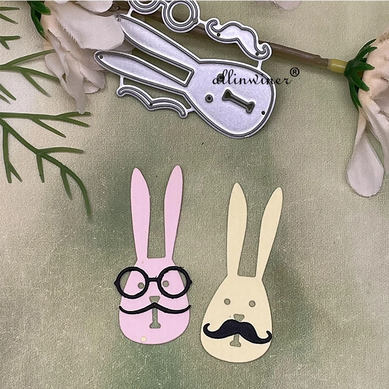 

Rabbit glasses beard Metal Cutting Dies Stencils For DIY Scrapbooking Decorative Embossing Handcraft Die Cutting Template
