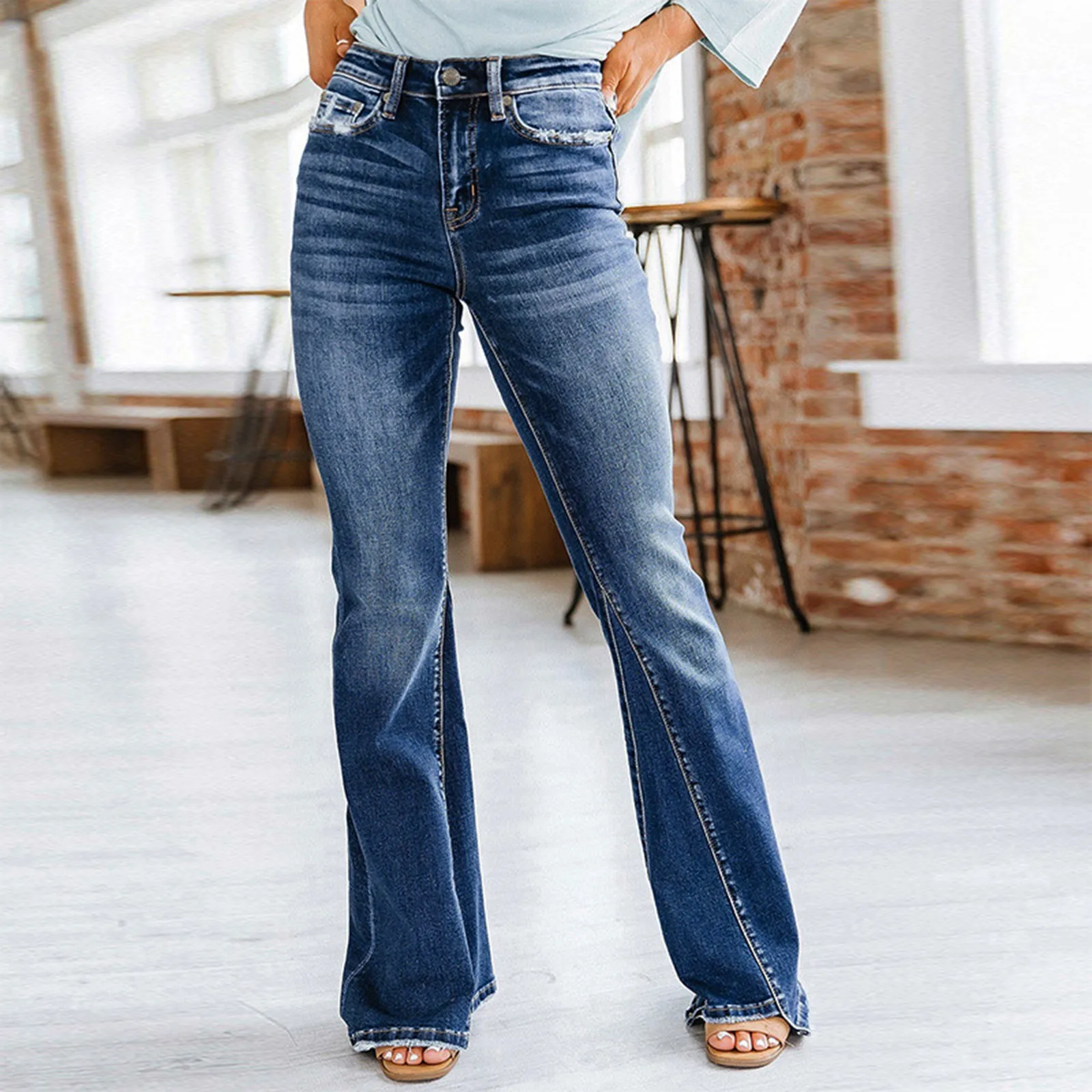 

Jean Bell Bottom Pants for Women Jean Pants for Women Women'S Solid Color Jean Bell Bottom Pants for Women Jean Pants for Women