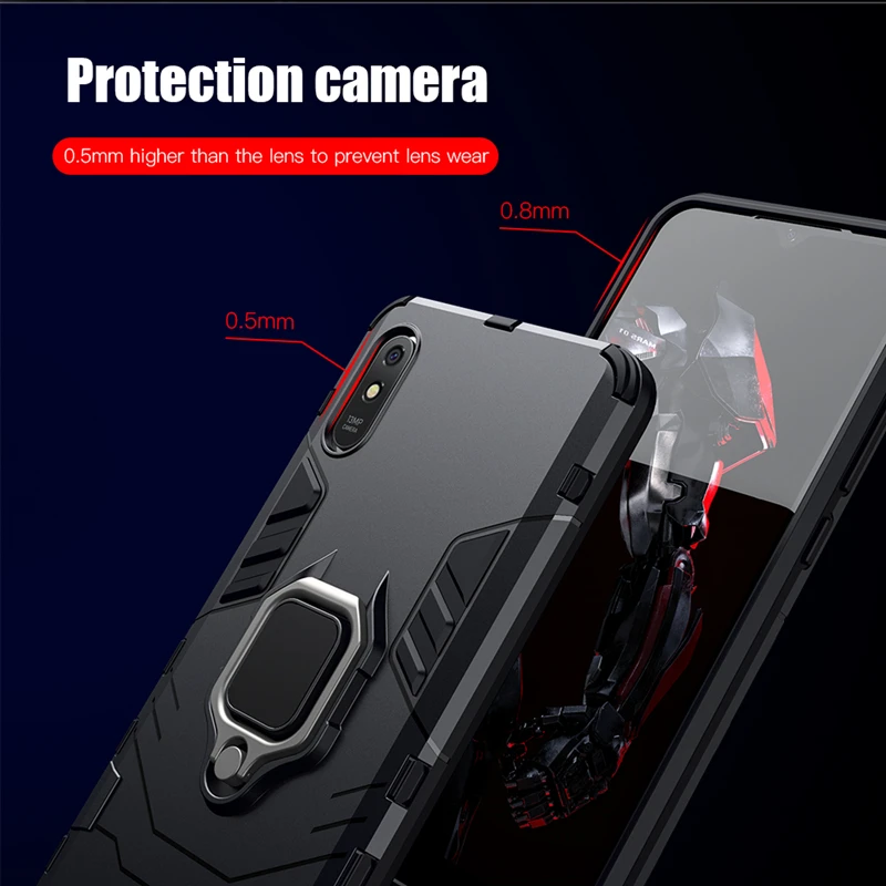 Durable Armor Ring Rubber Silicone Protective Case