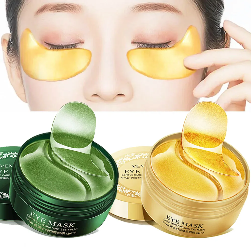 Seaweed 24K Golden Collagen Eye Mask Anti Dark Circles Eye Bag Remover Moisturizing Anti-aging Patches 120pcs/2box Skin Care collagen eye mask,eye mask patch,eye repair product