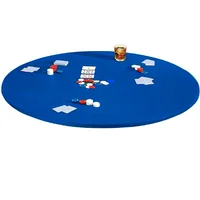 Felt Poker Table Cover Round Fitted 36-48in Stretch Fit Green Felt Card Table Cover Table Cloth Protector for Mah JongPoker 2