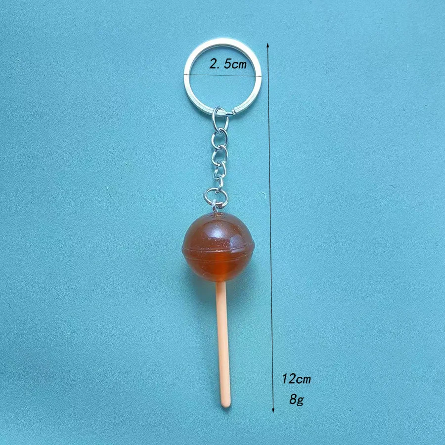 1PCS Simulation Lollipop Keychain Transparent Luminous Resin Hanging Decoration Creative Gift Birthday Souvenir Gift