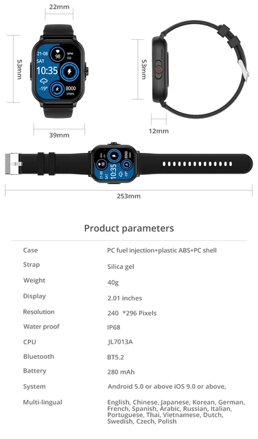 Venta al por mayor COLMI C63 Smartwatch 2.01 ″ Pantalla ECG Oxígeno en sangre  Glucosa en sangre Reloj inteligente para la salud.Fabricante y proveedor