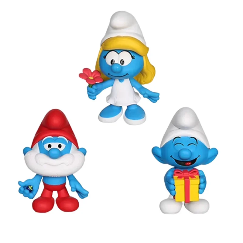 The Smurfs Papa Smurf Blue Sister Clumsy Different Style Models Action  Figure Doll Model Toy Anime Ornaments Box Kids Toys