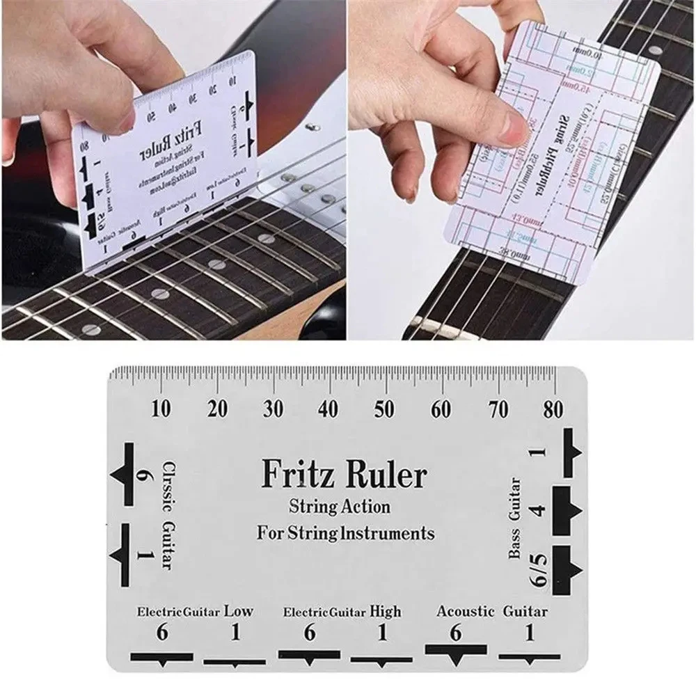 Guitar Neck Tool Notched Straight Edge Luthiers with String Action Ruler Gauge for Gibson Fender Electric Guitar