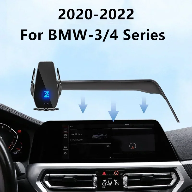 

Держатель для телефона с экраном для 2020-2022 BMW 3 4 серии G20 G22 G26, автомобильное зарядное устройство, беспроводное устройство для внутренней навигации, 10,25 дюйма