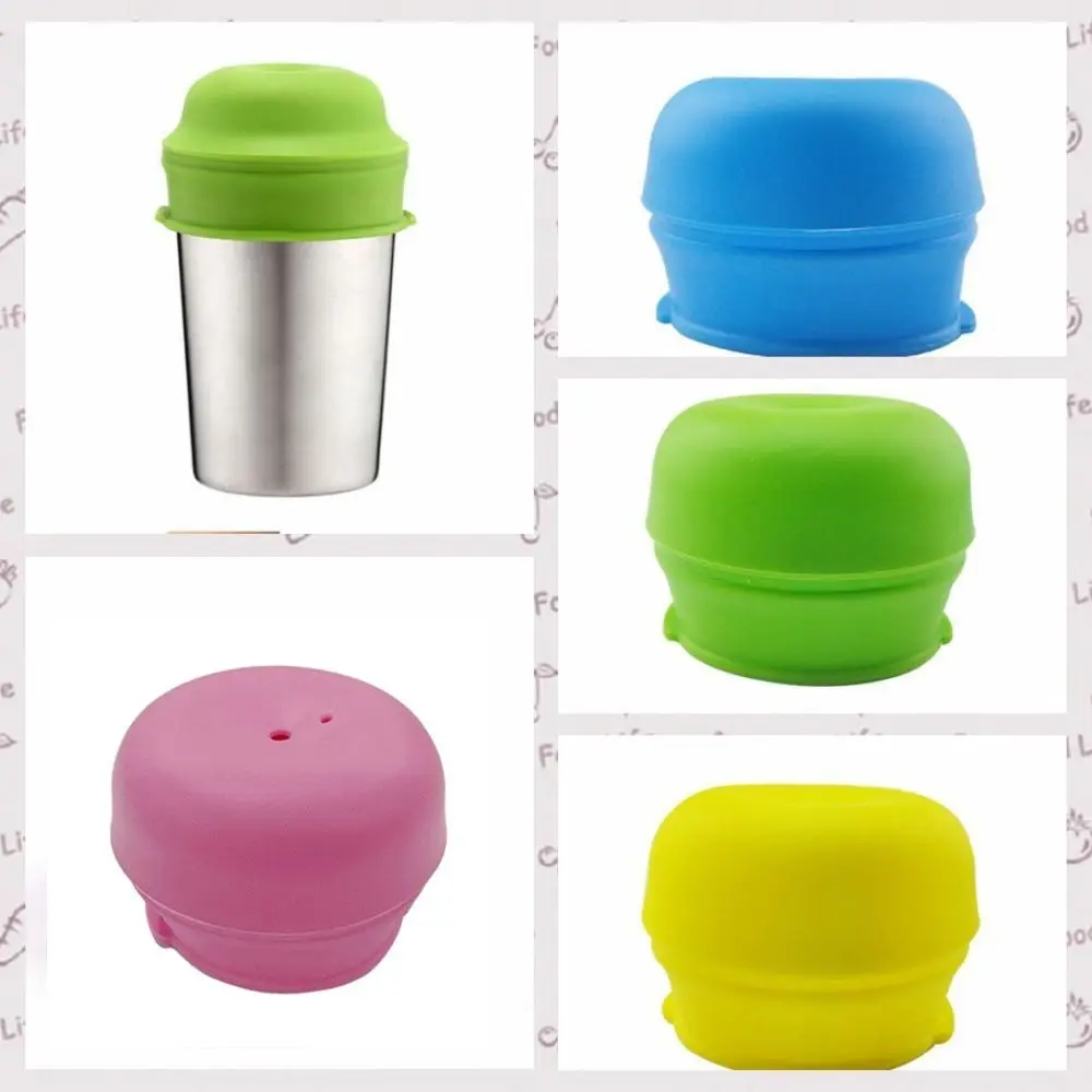 1Pc Durable Resuable Silicone Sippy Cup Lid Elastic Spill-Proof Straw Cup  Cover With Straw Hole Water Bottle Accessories