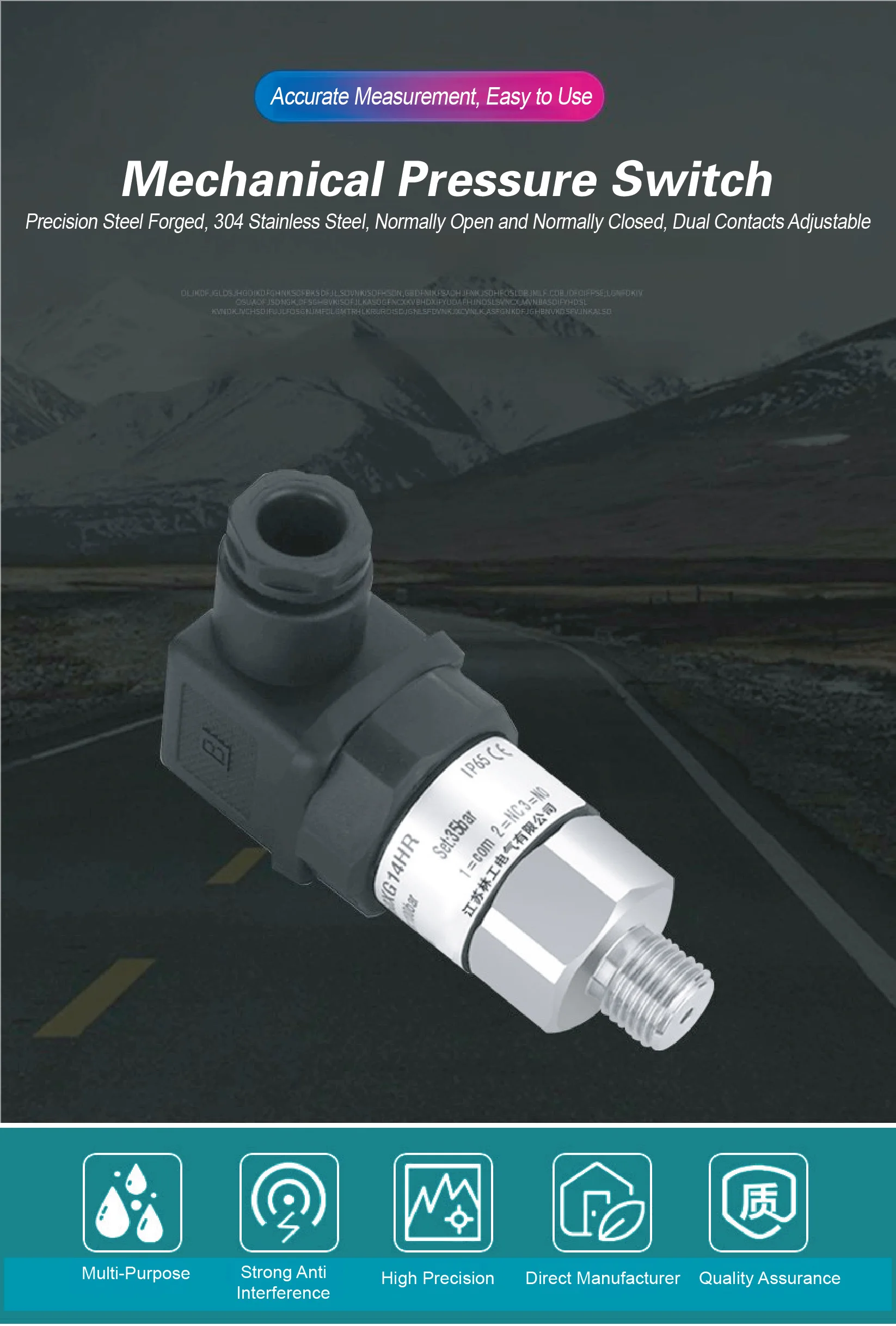 Adjustable Mechanical Pressure Switch Hydraulic Oil Water Pump Air Compressor St