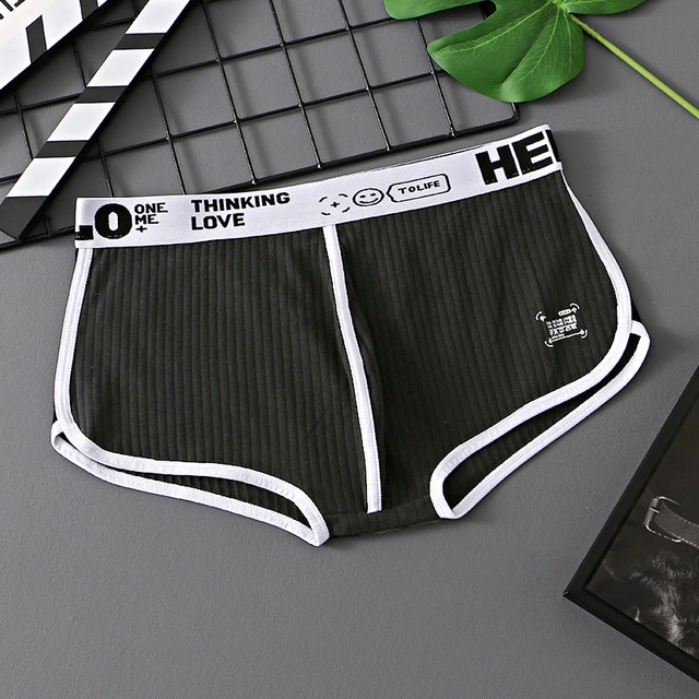 Solid Cotton Boxer Shorts Men's Convex Pouch Panties Mid Waist Breathable  Youth Fashion Comfortable Underwear Panties aro pants - AliExpress