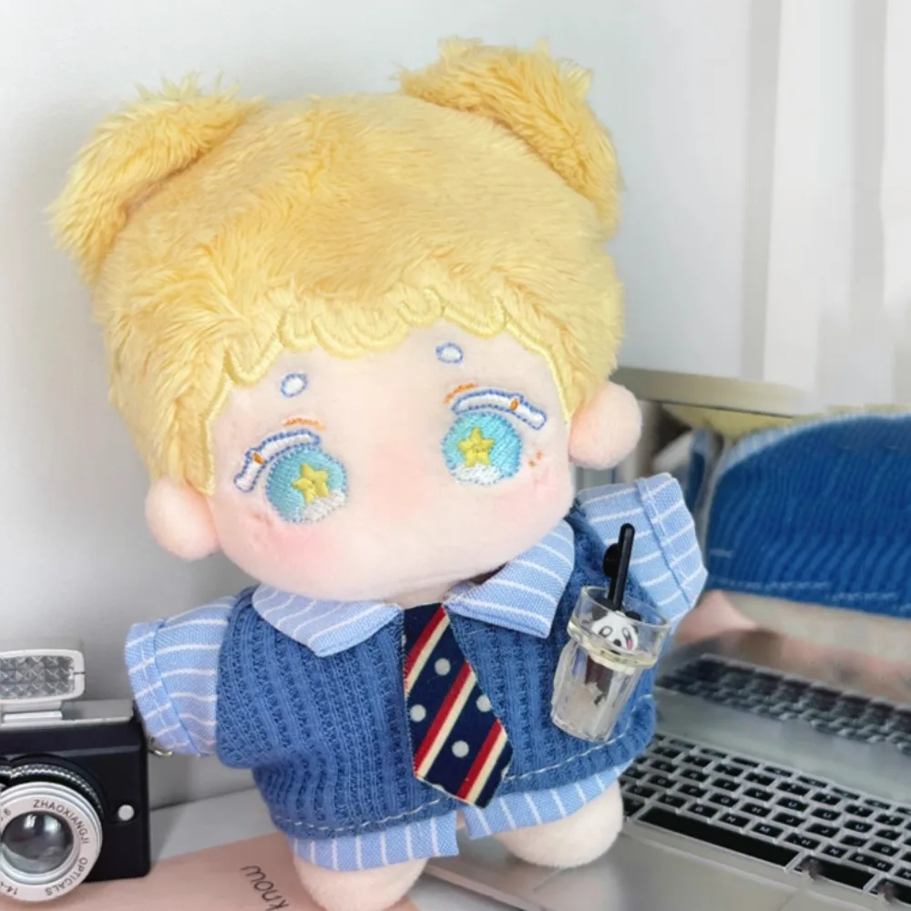 1 set Sweater Vest 20cm Cotton Doll Clothes School Uniform Tie Cotton Doll's Clothes Mini Denim Shorts Doll Clothes