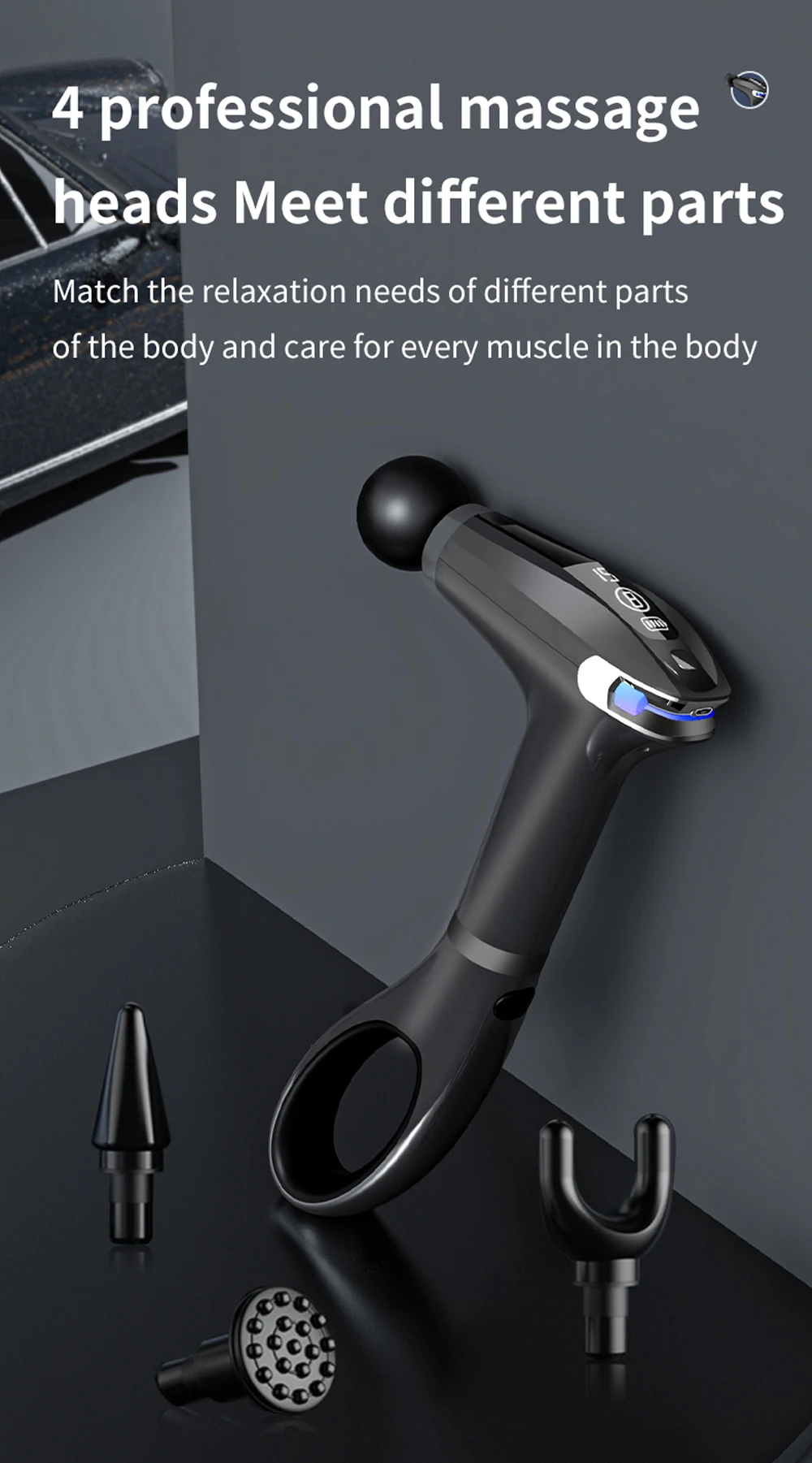 Draagbaar massagepistool voor diepe spierontspanning en herstel_voghion.com