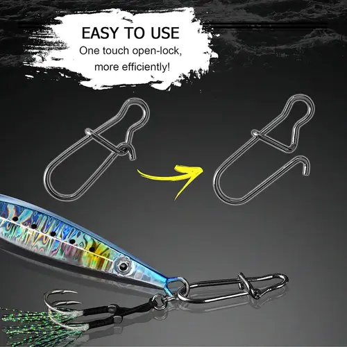 50Pcs Crankbait Snaps Stainless Steel Duo Lock Lure Snaps Quick Change Fishing Clips Fast Speed Clips Snap Hook Connector - Image 3