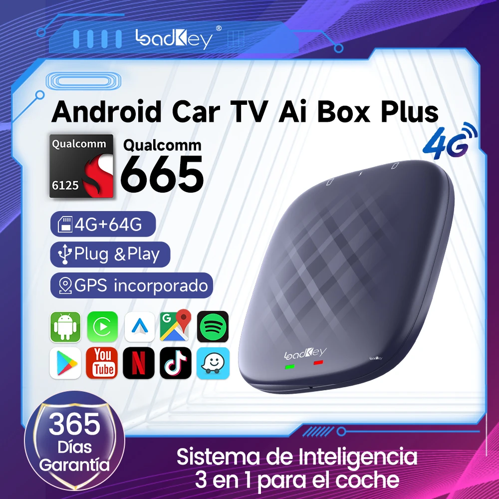 LoadKey Wireless Android Auto Carplay Android 12 Ai Box QCM665 6125