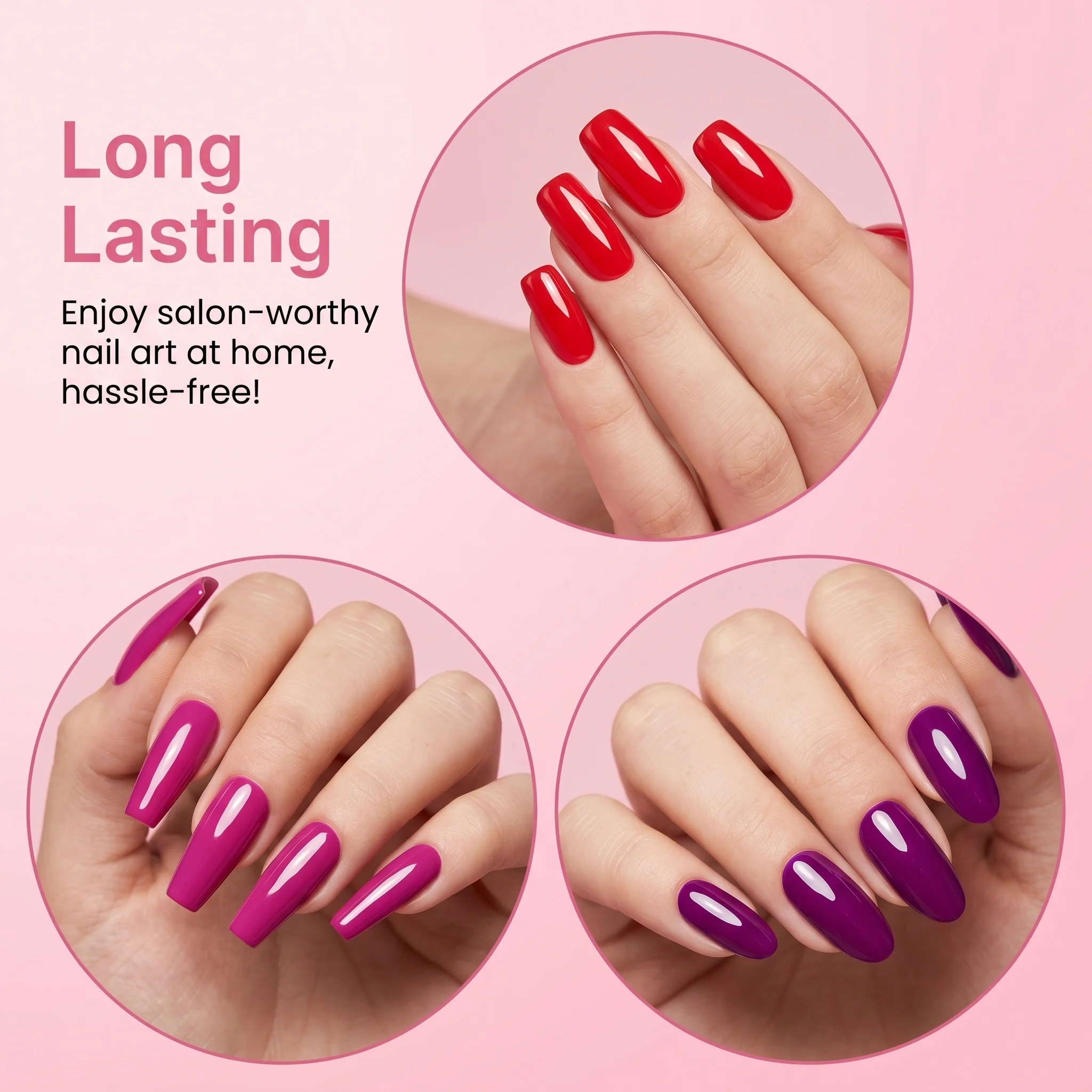 Fashionable nail gel, 6-pack, highly saturated, long-lasting and durable, salon quality, suitable for nail salons and home DIY - 4