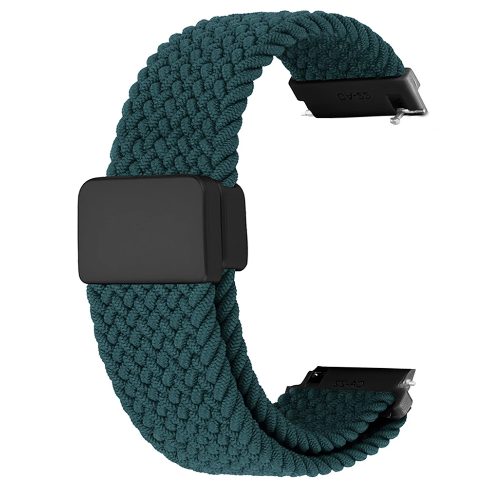 Braided Nylon Parachute Buckle Strap, 22mm - Durable Watch Band in Ocean Blue
