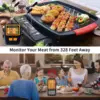 328ft Wireless Meat Thermometer for Grilling Smoker BBQ Oven Digital Food Kitchen Thermometer with 4 Probes Timer Alarm Gift New 6