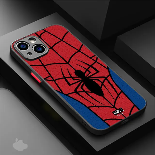 thumbnail image 1 of Funda de teléfono Marvel Spiderman para iPhone 11 12 Mini 13 14 Pro 15 Pro Max 7 8 Plus XR XS MAX carcasa dura mate, 1 of 5