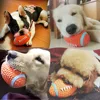Squeaky Dog Toys Natural Latex Footballs Soft Bouncy Durable For Small Medium Large Dogs Interactive Chew Fetch Play Dog Toy 4