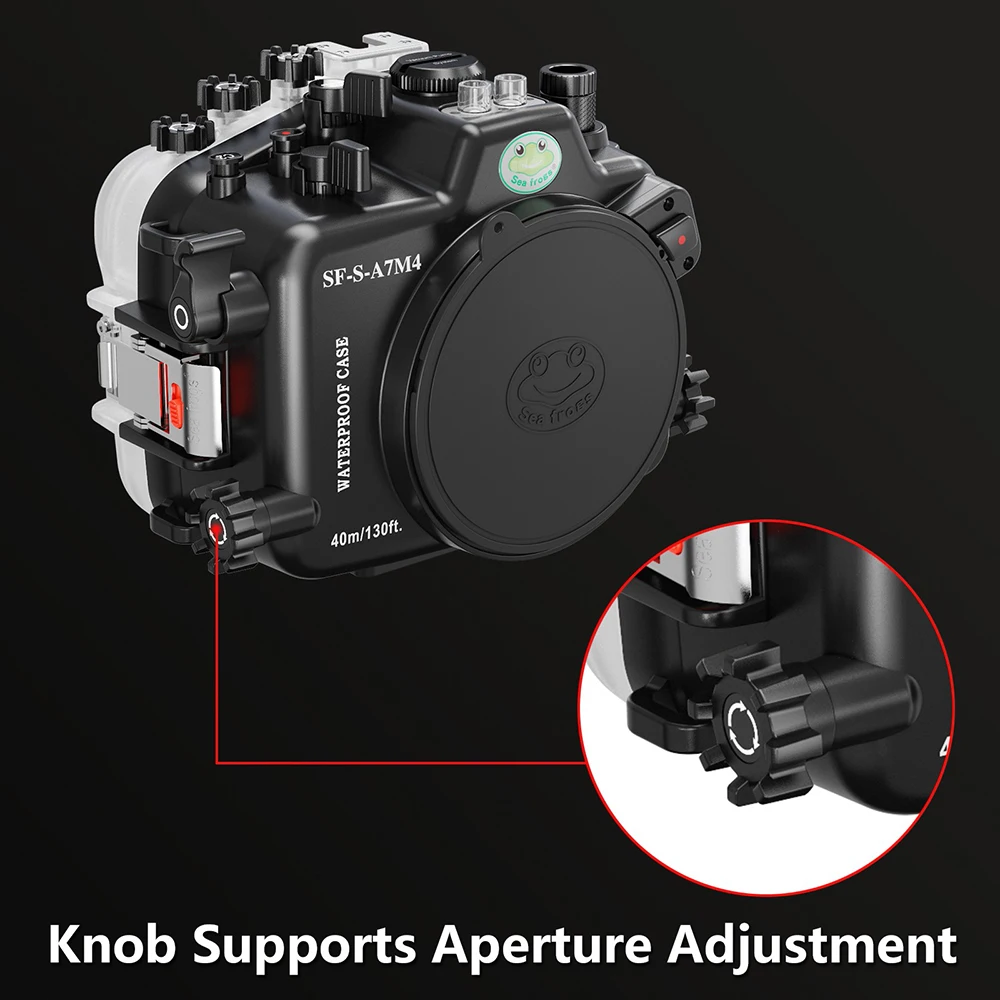 Seafrogs 40M/130FT Underwater Camera Housing Waterproof Case SF-S-A7M4 for Sony