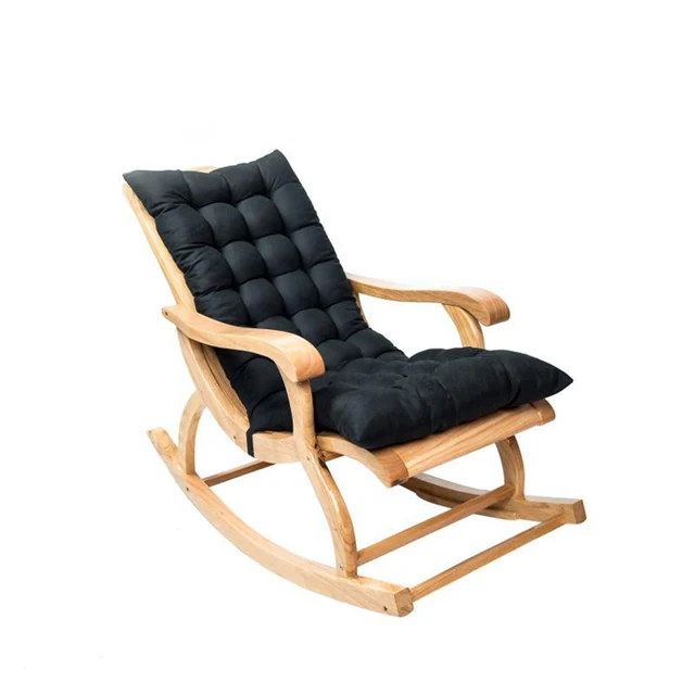 Coussin de chaise à bascule en tissu suédé inoffensif, siège de chaise de jardin, optique matelassurera, rempli de coton perlé, doux avec attaches pour l'extérieur 1