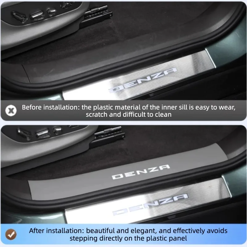 BYD 덴자 N9 2025 2026 가죽 도어 스트리프 웰컴 페달 보호 매트 자동차 실내 개조 액세서리