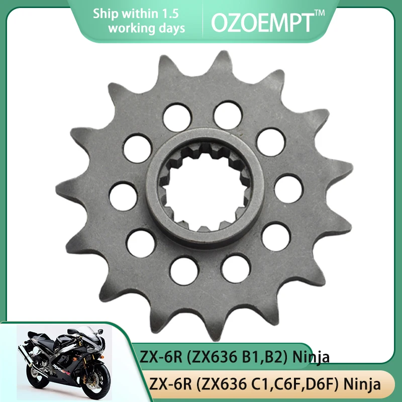 

OZOEMPT 520-15T Motorcycle Front Sprocket Apply to ZX-6R (ZX636 B1,B2) Ninja 03-04 ZX-6R (ZX636 C1,C6F,D6F) Ninja 05-06