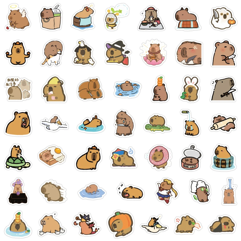 10/30/50/100 stücke kawaii Tier Capybara Graffiti Aufkleber Notebook Laptop Telefon Koffer Tagebuch wasserdicht Aufkleber für Kinder Spielzeug