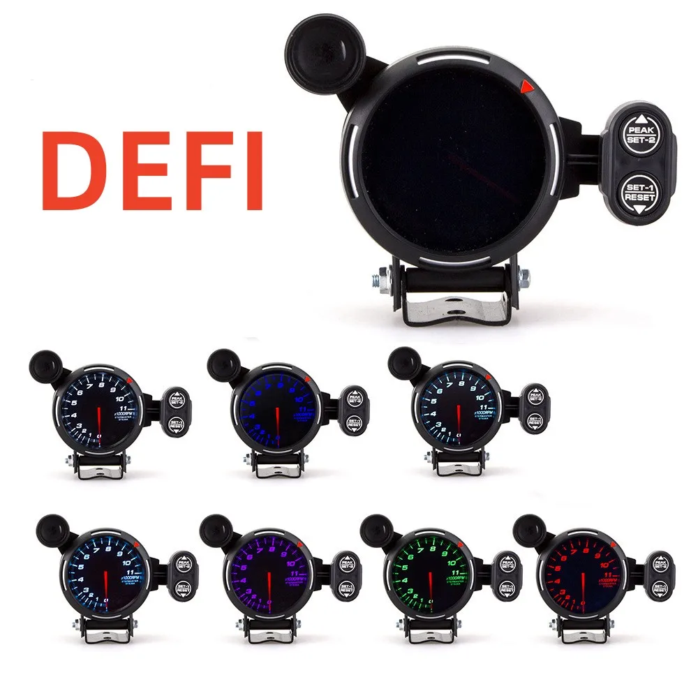 

Car Defi Advance 3.75 Inch 80mm 7 Colors BF Tachometer Gauge 0-11000 RPM Meter Stepper Motor RPM Gauge with Shift Light