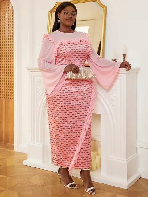 Amarachi Flare Sleeve Print Dress
