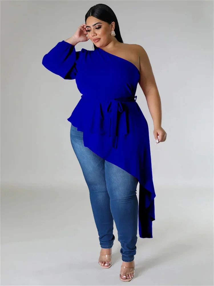 Wmstar Plus Size Tops Women T Shirts Blouses Solid Printed Single Sleeve Bandage New In Summer Clothes Wholesale Dropshipping