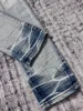 Discount men red bandana patches distressed blue jeans 5