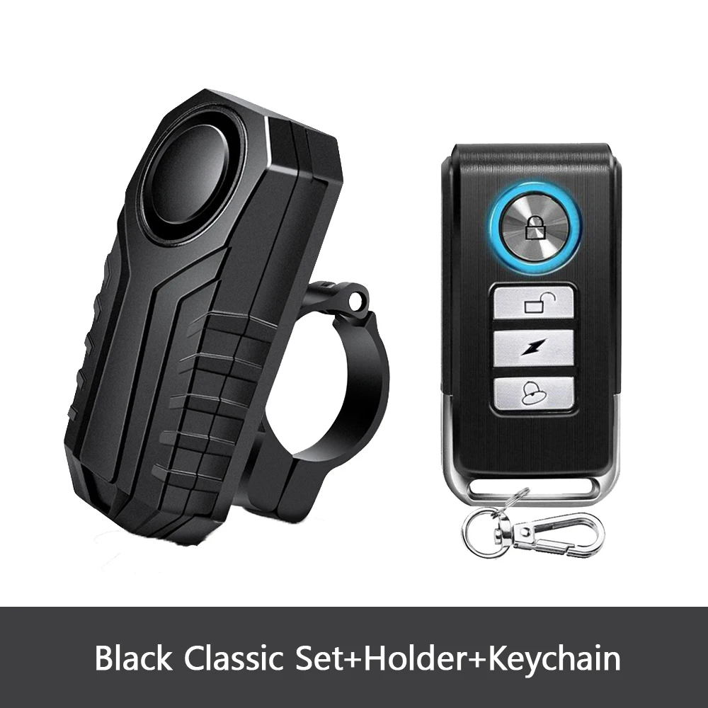 Motorcycle and Bicycle Anti-Theft Wireless Alarm System with Remote Control and Waterproof Design, 113dB Security Alert