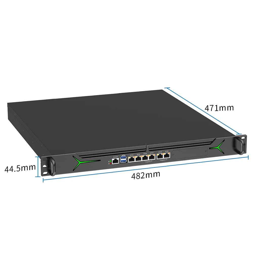 1U 랙 마운트 방화벽 홈 서버 미니 PC 인텔 알더 레이크 I3 I5 I7 12100T 4/2*10G SFP 네트워크 보안 호스트