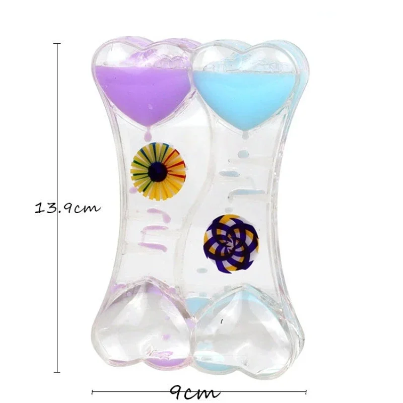 Creative Two-color Oil Spill Toy Slide Oil Drip Dynamic Decompression Hourglass Handicraft Ornaments Desktop Home Decoration liquid hourglass timer colored hourglass