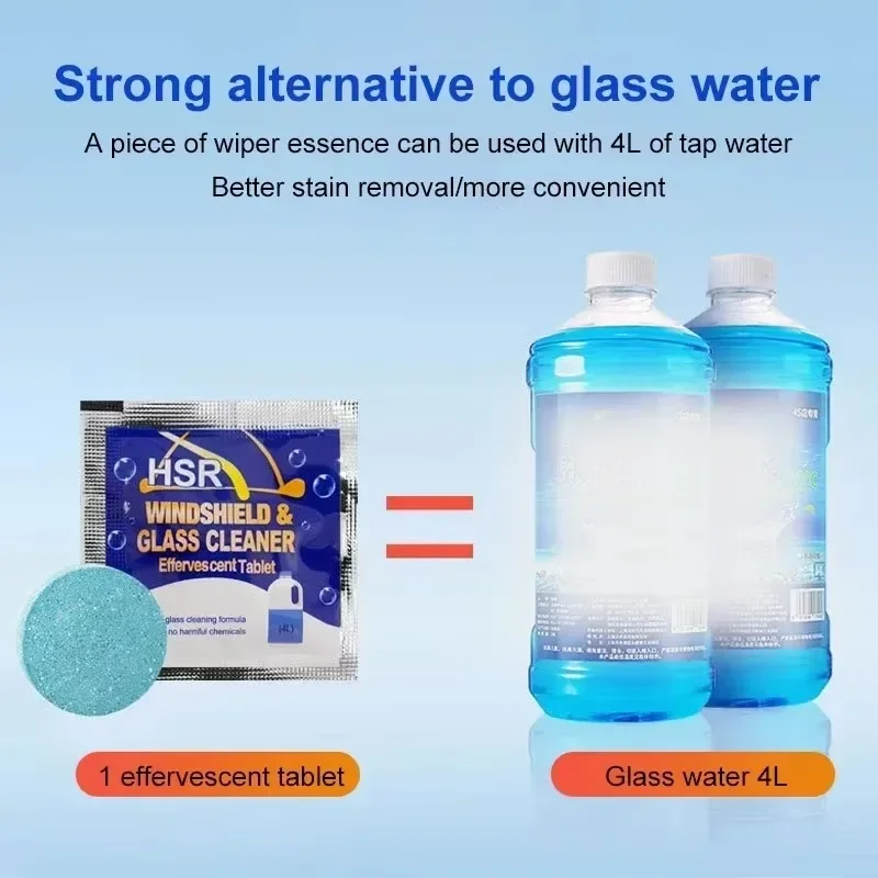 Car Windshield Cleaner Effervescent Tablet Universal Window Glass Washer Fluid Concentrated Solid Set Remove Stains Clear Vision 3