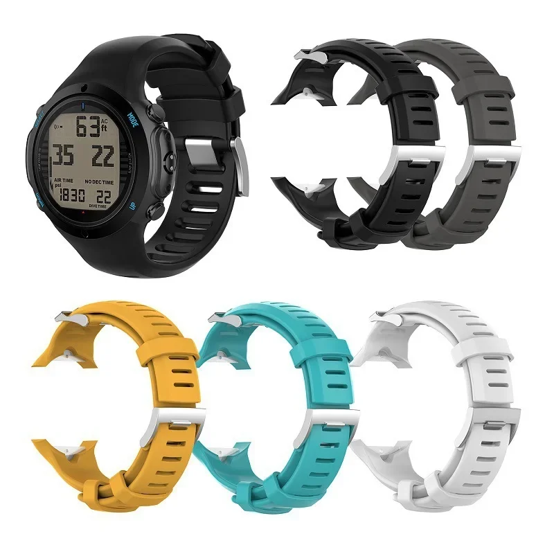 Cinturino In Silicone Per Suunto D6 Dive, D6i Novo, D6i Zulu – Ricambio Morbido, Regolabile (140-220 Mm)